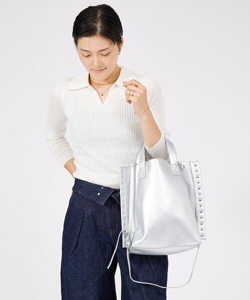 ABAHOUSE / アバハウス トートバッグ | 【cheek /チーク】rivet 2way tote/リベット2way トート | 詳細17