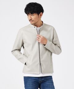 ABAHOUSE / アバハウス ブルゾン | ネオレザーポンチ ライダースジャケット