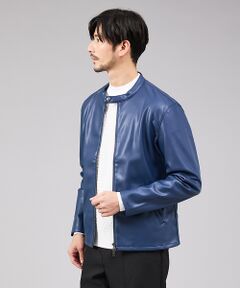 ABAHOUSE / アバハウス ブルゾン | ネオレザーポンチ ライダースジャケット