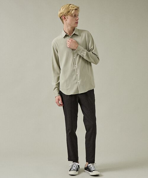 ABAHOUSE / アバハウス パンツ | 【360°ストレッチ】1タックイージーパンツ / スリムシルエット | 詳細5