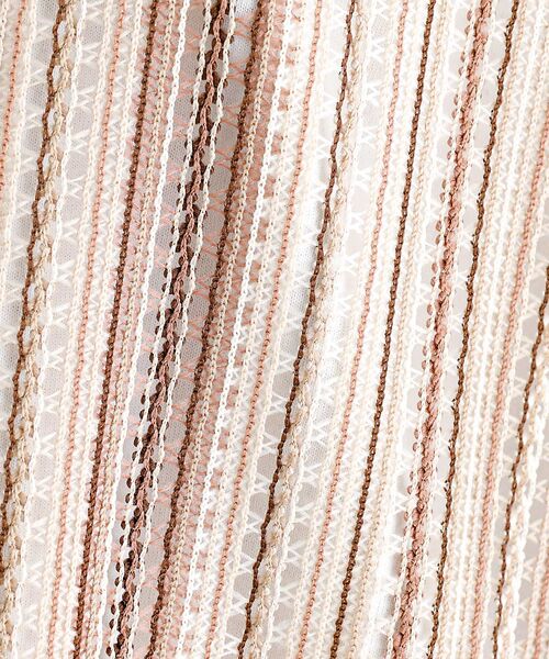 ABAHOUSE / アバハウス シャツ・ブラウス | 【Revo./レボ】透かし編みニットオープンカラーストライプ半端袖シャツ | 詳細5