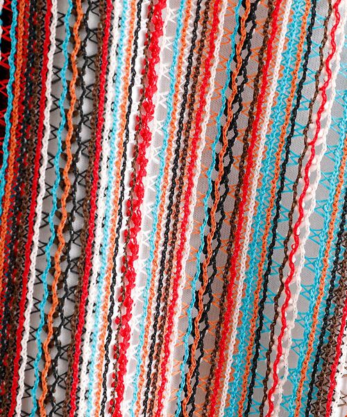 ABAHOUSE / アバハウス シャツ・ブラウス | 【Revo./レボ】透かし編みニットオープンカラーストライプ半端袖シャツ | 詳細15