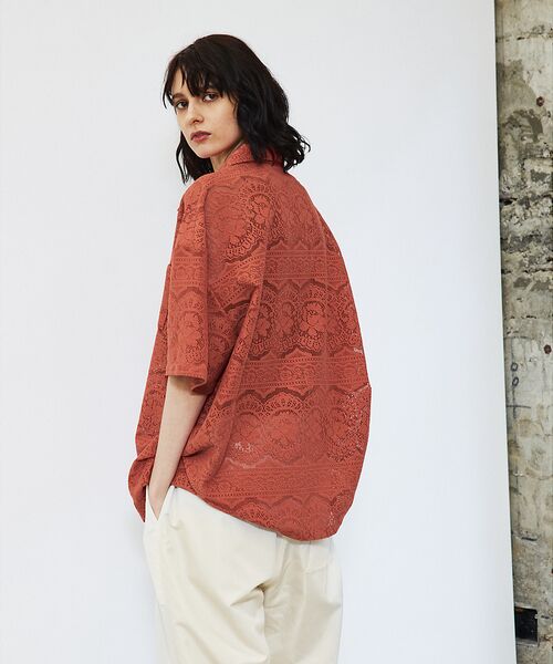 ABAHOUSE / アバハウス シャツ・ブラウス | 【Revo.レボ】透かし編みニットオープンカラー半端袖シャツ | 詳細10