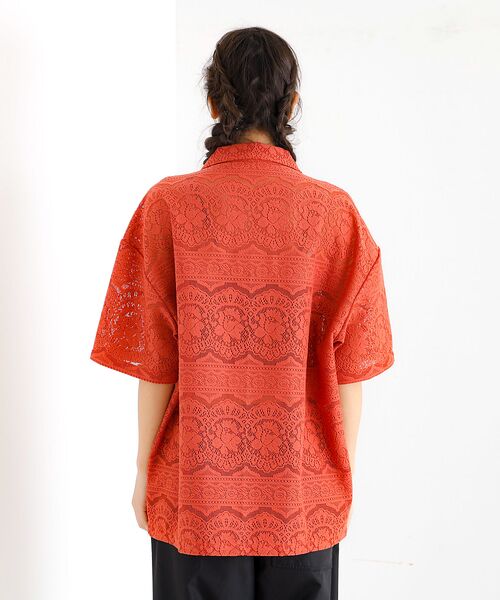 ABAHOUSE / アバハウス シャツ・ブラウス | 【Revo.レボ】透かし編みニットオープンカラー半端袖シャツ | 詳細14