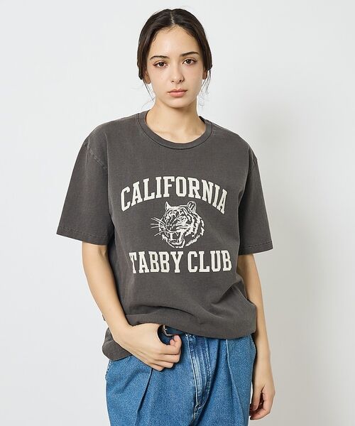 ABAHOUSE / アバハウス Tシャツ | 【MIXTA/ミクスタ 】CREW NECK TABBY CAT Tシャツ（ブラック系その他1）