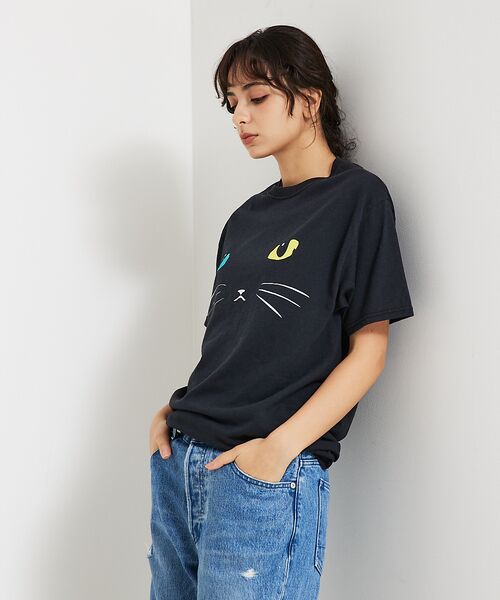 ABAHOUSE / アバハウス Tシャツ | 【JERZEES/ジャージーズ】 Black cat tee /odd eye/ | 詳細2