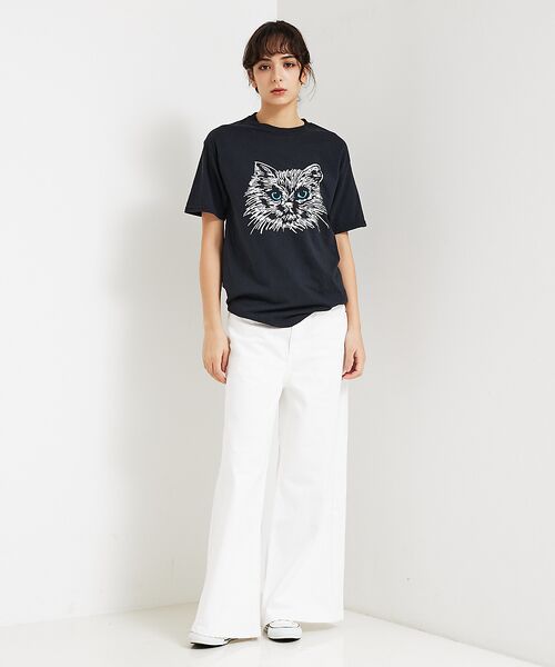 ABAHOUSE / アバハウス Tシャツ | 【JERZEES/ジャージーズ】 Black cat tee /odd eye/ | 詳細4