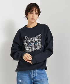 ABAHOUSE / アバハウス スウェット | 【JERZEES/ジャージーズ】 Black cat crew sweat /o