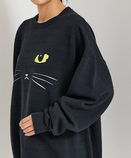 ABAHOUSE / アバハウス スウェット | 【JERZEES/ジャージーズ】 Black cat crew sweat /o | 詳細5
