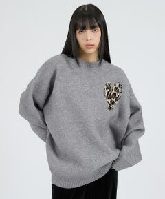 ABAHOUSE / アバハウス ニット・セーター | 【Revo.レボ】ワンポイントハートステッチルーズニット/ユニセックス/TH-3