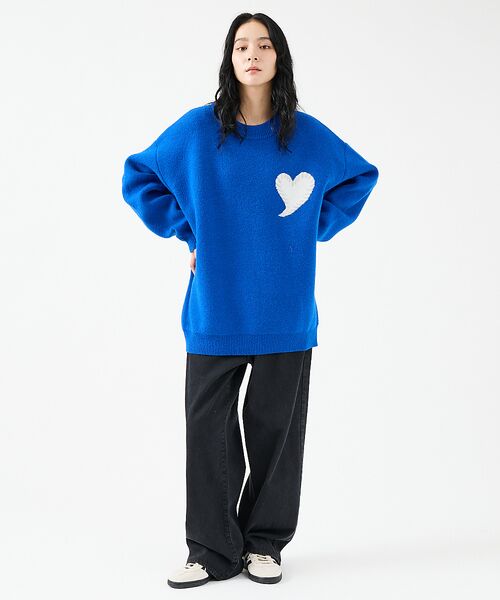 ABAHOUSE / アバハウス ニット・セーター | 【Revo.レボ】ワンポイントハートステッチルーズニット/ユニセックス/TH-3 | 詳細25