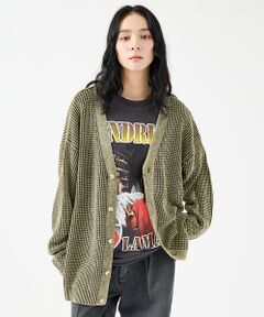 ABAHOUSE / アバハウス カーディガン・ボレロ | 【Revo.レボ】パウダーブリーチ加工ワッフルコットンニットカーディガン/ユニセ