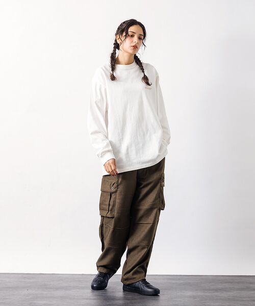 ABAHOUSE / アバハウス カーゴパンツ | POLY TWILL WIDE MILITARY CARGO/ワイドカーゴパンツ | 詳細1