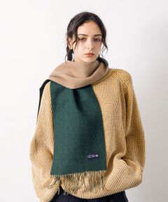 ABAHOUSE / アバハウス マフラー・ショール・スヌード・ストール | ウール100％　ヘリンボーンマフラー　バイカラー