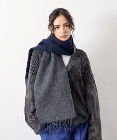 ABAHOUSE / アバハウス マフラー・ショール・スヌード・ストール | ウール100％　ヘリンボーンマフラー　バイカラー