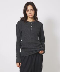 ABAHOUSE / アバハウス Tシャツ | 【JEMORGAN/ジェーイーモーガン】ワッフル ヘンリーネック ロングスリーブ