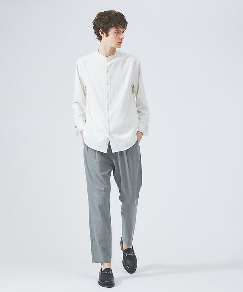 ABAHOUSE / アバハウス シャツ・ブラウス | 【選べる】バンドカラー / レギュラーカラー ストライプシャツ | 詳細1