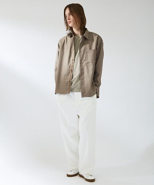 ABAHOUSE / アバハウス シャツ・ブラウス | イミテーションウール リラックスシャツ / レギュラーカラーシャツ | 詳細7