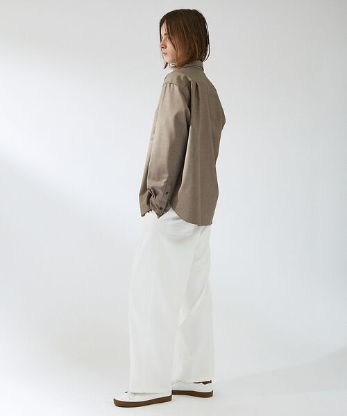 ABAHOUSE / アバハウス シャツ・ブラウス | イミテーションウール リラックスシャツ / レギュラーカラーシャツ | 詳細8
