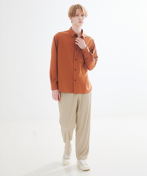 ABAHOUSE / アバハウス シャツ・ブラウス | イミテーションウール リラックスシャツ / レギュラーカラーシャツ | 詳細9