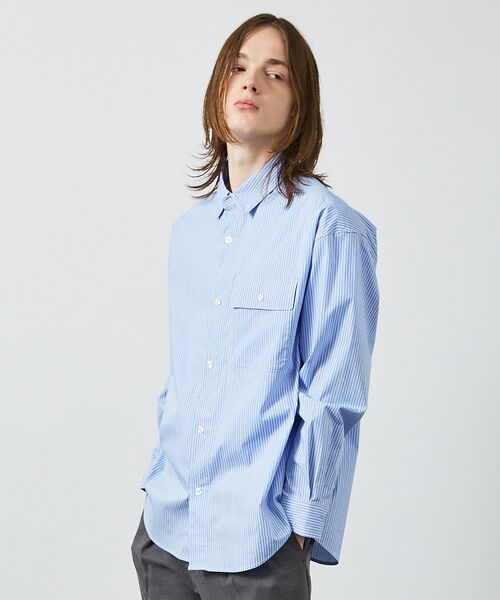 ABAHOUSE / アバハウス シャツ・ブラウス | クリア ストライプ レギュラーカラーシャツ | 詳細10