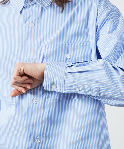ABAHOUSE / アバハウス シャツ・ブラウス | クリア ストライプ レギュラーカラーシャツ | 詳細6