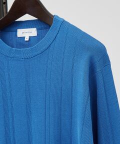 ABAHOUSE / アバハウス ニット・セーター | ランダムストライプ 総針プルオーバーニット / クルーネック