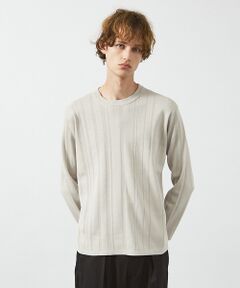 ABAHOUSE / アバハウス ニット・セーター | ランダムストライプ 総針プルオーバーニット / クルーネック