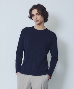 ABAHOUSE / アバハウス ニット・セーター | ランダムストライプ 総針プルオーバーニット / クルーネック