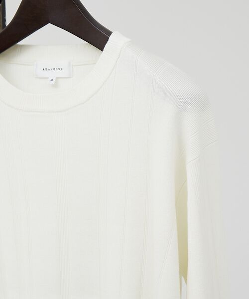ABAHOUSE / アバハウス ニット・セーター | ランダムストライプ 総針プルオーバーニット / クルーネック | 詳細5