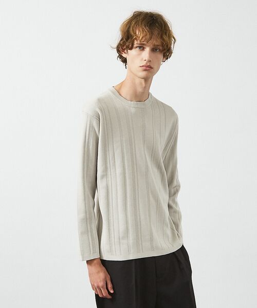 ABAHOUSE / アバハウス ニット・セーター | ランダムストライプ 総針プルオーバーニット / クルーネック | 詳細10