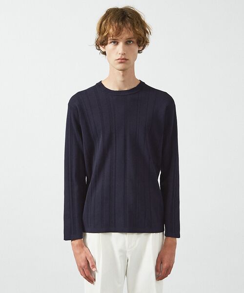 ABAHOUSE / アバハウス ニット・セーター | ランダムストライプ 総針プルオーバーニット / クルーネック | 詳細13