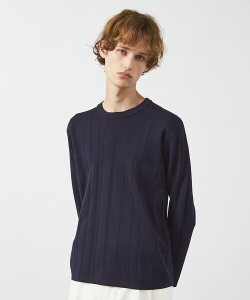 ABAHOUSE / アバハウス ニット・セーター | ランダムストライプ 総針プルオーバーニット / クルーネック | 詳細19