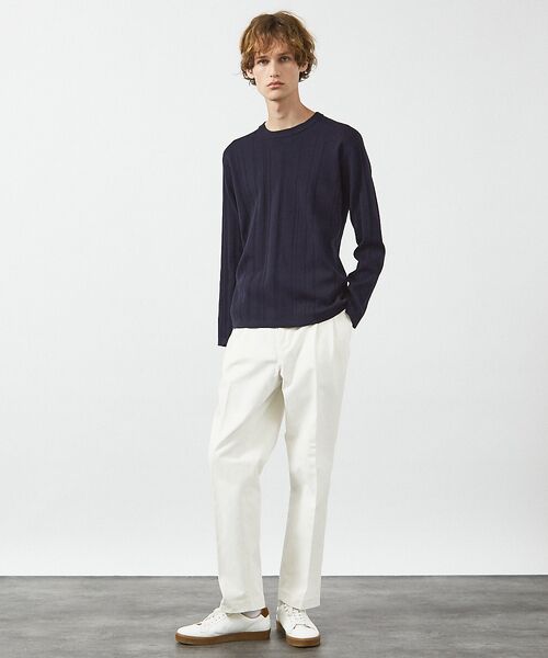 ABAHOUSE / アバハウス ニット・セーター | ランダムストライプ 総針プルオーバーニット / クルーネック | 詳細20