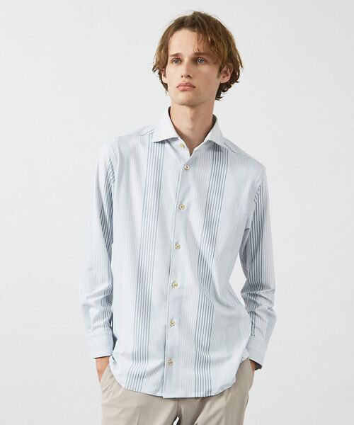 ABAHOUSE / アバハウス シャツ・ブラウス | 【FLEX SHIRTS】360°ストレッチ パッチワークストライプシャツ / | 詳細10