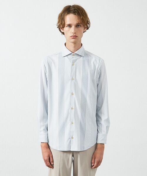 ABAHOUSE / アバハウス シャツ・ブラウス | 【FLEX SHIRTS】360°ストレッチ パッチワークストライプシャツ / | 詳細2