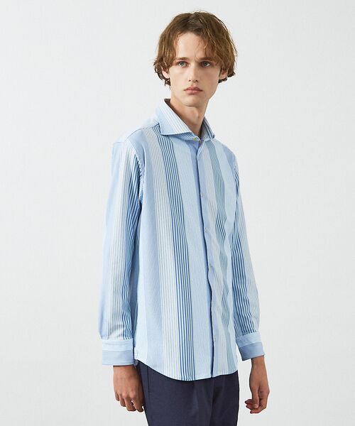 ABAHOUSE / アバハウス シャツ・ブラウス | 【FLEX SHIRTS】360°ストレッチ パッチワークストライプシャツ / | 詳細15