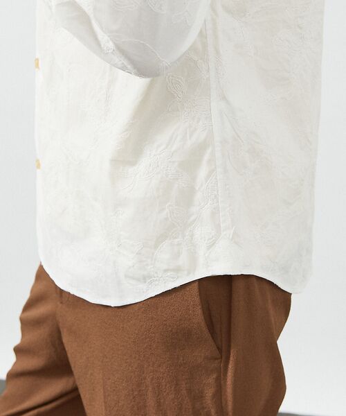 ABAHOUSE / アバハウス シャツ・ブラウス | 【フラワー刺繍】コットンタイプライター シャツ | 詳細7
