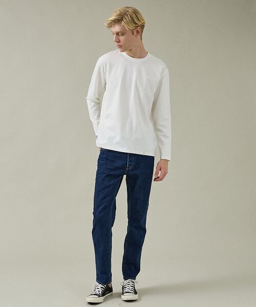 ABAHOUSE / アバハウス Tシャツ | 【定番】ドレスポンチ クルーネック 長袖Tシャツ / ストレッチ | 詳細1