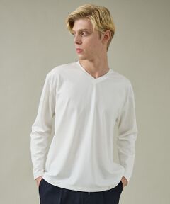 ABAHOUSE / アバハウス Tシャツ | 【定番】ドレスポンチ Vネック 長袖Tシャツ / ストレッチ