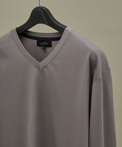 ABAHOUSE / アバハウス Tシャツ | 【定番】ドレスポンチ Vネック 長袖Tシャツ / ストレッチ