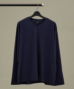 ABAHOUSE / アバハウス Tシャツ | 【定番】ドレスポンチ Vネック 長袖Tシャツ / ストレッチ