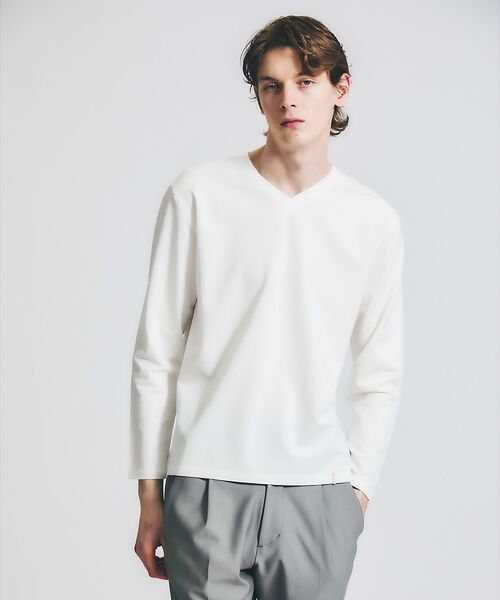 ABAHOUSE / アバハウス Tシャツ | 【定番】ドレスポンチ Vネック 長袖Tシャツ / ストレッチ | 詳細9