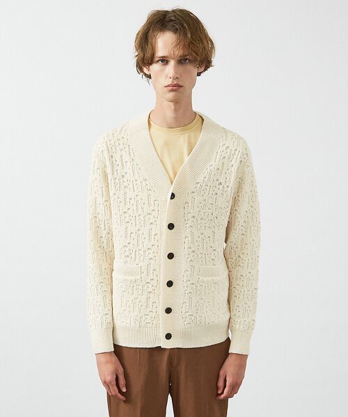 ABAHOUSE / アバハウス カーディガン・ボレロ | 【スカシ柄】インディゴヤーン接結カーディガン | 詳細1