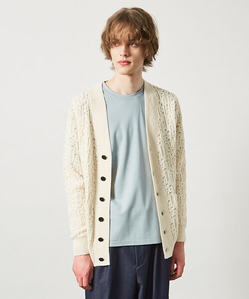 ABAHOUSE / アバハウス カーディガン・ボレロ | 【スカシ柄】インディゴヤーン接結カーディガン | 詳細10