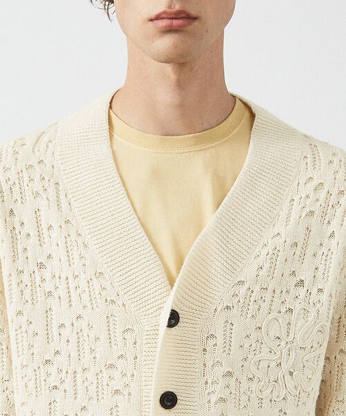 ABAHOUSE / アバハウス カーディガン・ボレロ | 【スカシ柄】インディゴヤーン接結カーディガン | 詳細4