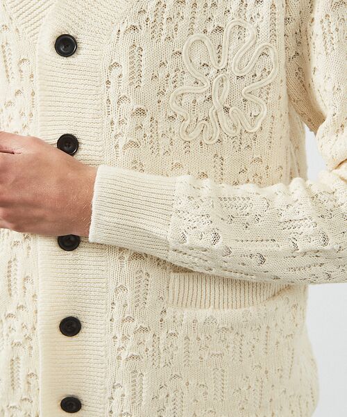 ABAHOUSE / アバハウス カーディガン・ボレロ | 【スカシ柄】インディゴヤーン接結カーディガン | 詳細5