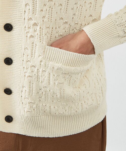 ABAHOUSE / アバハウス カーディガン・ボレロ | 【スカシ柄】インディゴヤーン接結カーディガン | 詳細6