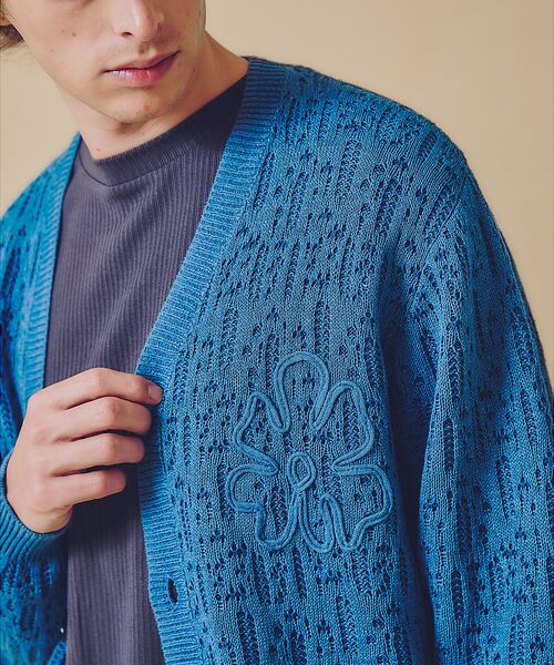 ABAHOUSE / アバハウス カーディガン・ボレロ | 【スカシ柄】インディゴヤーン接結カーディガン | 詳細16