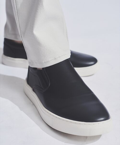 ABAHOUSE/アバハウス 【定番】ネオレザー ローカット スリッポン/スニーカー ブラック 44 ABAHOUSE/アバハウス 【定番】ネオレザー ローカット スリッポン/スニーカー ブラック 44